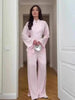 Two-piece Set Stand Collar Long Sleeved Single Breasted Top Straight Leg Pants Women's Clothing Autumn 19DB1060