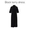SS26 Women Terry Dress Collar Dress Cotton Stretch Sleeve Length Can Cover Elbows