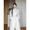 Autumn Simple Style Korean Long Stand-up Collar White Trench Coat Women's Trench