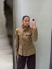 Women's Jacket Slim Fit Stand Collar Tailored Epaulets Flap Pockets Single Breasted Button Down Blazer Coat Spring Outwear