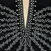 Elegant Diamonds Velvet Long Party Dress for Women Sexy Deep V Evening Gown Formal Black Slim Dress Robe