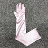 Women Multicolor 55CM Long Satin Ceremonial Gloves Elegant Retro Party Prom Cosplay Bridal Wedding Dress Accessories