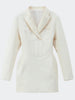 Women Solid Waist-cinching Blazer Mini Dress Chic Full Sleeve V-neck Slim Dresses Sexy Lady Daily Commute Office Vestidos