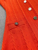 French Style Knitted Long Dress round Neck Hollow out Wooden Edge Skirt Elegant Autumn Women's One Piece Dress