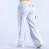 Women‘s Wide Leg Cargo Pants Elastic Waistband with Large Pockets Casual Fitness Sportswear Y2k Long Pants