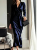Autumn temperament goddess Hepburn style long-sleeved lace-tight waist dress for women