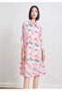 Printed Geometric Dress Women's Spring Lapel Single Breasted Color Block Loose A-line Stretch Dresses 2DB2204