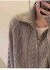 100%cashmere cardigan for women high neck loose and soft sweater for autumn and winter wool knitted sweater thickened coat