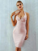 women's neck hanging sexy suspender backless tight bandage dress elegant hip hugging dress