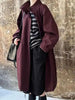 Office Lady Trench Coat Solid Color Lapel Long Sleeves Single Breasted Loose Windbreaker Spring Autumn 2DA8844