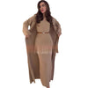 Women Knitted Dress Suit Cardigan Knitting Dresses 2 Piece Sets Maxi Gown Knitwear Outfits Autumn Winter Vestidos Ensemble