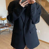 Casual Oversized Black Blazer for Women Korean Style Single Button Suit Jacket Woman Spring Autumn Loose Notched Collar Blazers