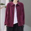 Women Corduroy Jacket Korean Version Retro Versatile Casual Jacket With Pockets Solid Loose Top Outerwear Coat S-6XL