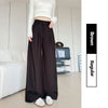 Korean White Corduroy Wide Leg Pants Women Autumn Loose Long Pants with Pockets Woman Daily Wear High Waist Casual Trousers