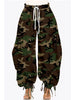 Women Streetwear Drawstring Pants Autumn Winter Camouflage Print Loose Safari Cargo Harem Hip Hop Trousers