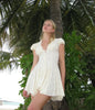 Vintage Sexy Deep V Puff Sleeve Button Ribbed Mini Dress High Waist Cinched Waist A Line Flared Dresses Sweet Casual Date Women