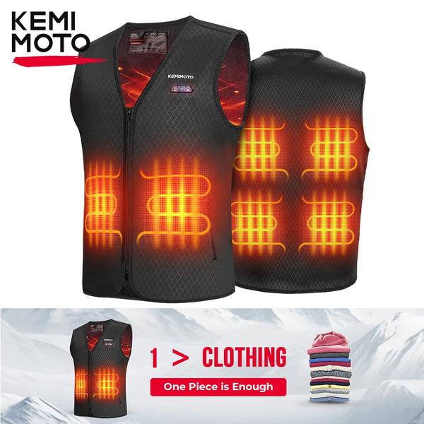 Kemimoto Heated Vest Women 6 Heating Areas Winter Warm USB Electric Heating Lady's Jacket Adjustable for Outdoor Ski Cycling