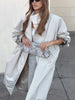 Solid Casual Long Trench Coat Women Lapel Collar Single Breasted Batwing Sleeve Windbreaker High Street Oversized Outerwear