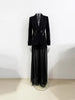 Designer Suit Set Women's Gauze Patchwork Beaded Blazer Chiffon Pants 2cs Set