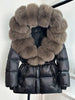 Lagabogy Real Fox Fur Collar Winter Women Hooded Puffer Jacket 90% White Goose Down Coat Female Thick Waterproof Outerwear