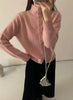 Soft Comfortable Stand-Up Collar Sweater Cardigan Women Simple Single Breasted Cardigans Coat Autumn Solid Knitted Outerwear
