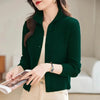 Knitted Cardigan Jacket Women Clothing Spring Winter Half High Collar Outerwear Sweater Female Casual Ladies Tops