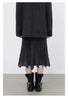 Women Woolen Blazer Coat Loose Casual Office Ladies Suit Jacket Striped Fish Tail Skirt Set Autumn Winter