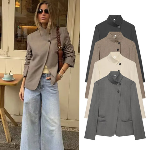 Women's Autumn Blazers Blouse Young Women's Elegant Travel Holiday Jackets Spring Street Sarm Blazers Jackets