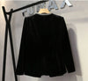Gold velvet beaded Women Blazer Korean Autumn Long Sleeve Office Work Blazers Lady Jackets Coat Female Tops