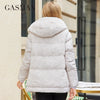 Gasmam Winter Down Jackets Women Warm Pluggable Sleeve Thermal Vest Classic zipper Lacing Design Pocket Hooded Parkas 83369