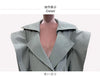 Autumn Long Oversized Ruffled Trench Coat for Women Drawstring Loose Elegant Chic Asymmetrical Overcoat