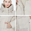 winter quilted coat long womens cotton jacket warm casual hooded parka GWD3716I