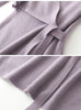 Women V-neck 100% Merino Wool Dress Sweater Autumn Winter Crossing Lace-up Long Sleeve Pullover Knit Skirt Office Lady Knitwear