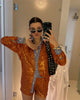 Sequin Loose Pants Two Piece Sets Women Patchwork Long Sleeve Shirt And Trouser Female Elegant Long Pants 2 Piece Sets