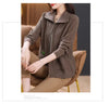 Knitted Cardigan Jacket Women Sweater Autumn Winter Lapel Zipper Sweater Jacket Loose Solid Outerwear Female Sweatshirt Tops