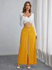 Women's Trousers Thin High Waist Chain Elastic Waist Khaki Elegant Office Black Casual Wide-leg Pants for Female