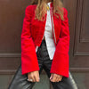 Solid Velvet Women's Jacket Stand Collar Long Sleeve Waist Cinching Coat Chic Spring Autumn Evening Street Wear
