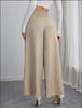 Women's Trousers Thin High Waist Chain Elastic Waist Khaki Elegant Office Black Casual Wide-leg Pants for Female