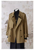 Spring Autumn Khaki Trench Coat for Women Belt Double Breasted Elegant Elegant British Style