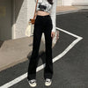 Woman American High Waist Slim Fit Bell Bottom Jeans Female Y2k Flare Pants Girls Elastic Designer Black Denim Trousers