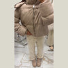 Winter Puffy Warm Women's Padded Coat Detachable Hooded Full Sleeve Zip-up Cropped Cotton Coats Lady Solid Thicken Jacket
