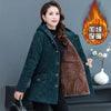 2026New Autumn Winter With Velvet Cotton-padded Jacket Women Mid-Aged Mother Hooded Floral Plus Velvet Warm Parkas Coat Female