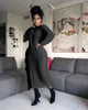 Women Long Sleeve Tassel Bodycon Midi Knit Straight Maxi Dress Autumn Winter O-neck Sweater Vestidos Dresses