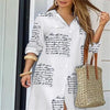 Spring Autumn Casual Shirt Long Dress Elegant Long Sleeve Button Loose Holiday Party Dresses For Women Robe Femme