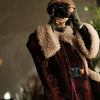 Women Corduroy Print Floral Parkas Red Winter Coats Warm Patchwork Wool Plus Cotton Women Loose Pullover Parkas