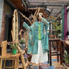 Spring Retro Print Ramie Loose Women Thin Wind Coats Leisure Long Trench Vintage Chinese Style Coat