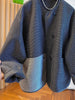 Korean Style Single Breasted Coats Women Autumn Patchwork Gray Loose Casual Coats