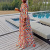 Long Dress Women Dresses A Line Vestidos Y2k Streetwear V Neck Full Sleeve Print Dot Elegant Party Night Work High Waist