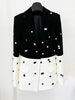 High Street Designer Jacket Women's Color Block Sequined Blazer Mermaid Long Skirt