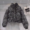 Winter Heavy Industry Colorful Sequin Stand Collar Warm Jacket For Women Cotton-padded Coat 11A07258